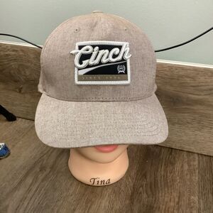 Cinch Jeans Men’s Embroidered Logo Baseball Cap Hat Adjustable Tan